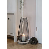 Laterne Windlicht Metalllaterne 25x50 cm Windlicht Kerzenhalter Gartenlampe schwarz