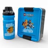 Lunch Set Lego blau Trinkflasche 390 ml Brotdose Facheinteiler Kinderbrotdose NINJAGO