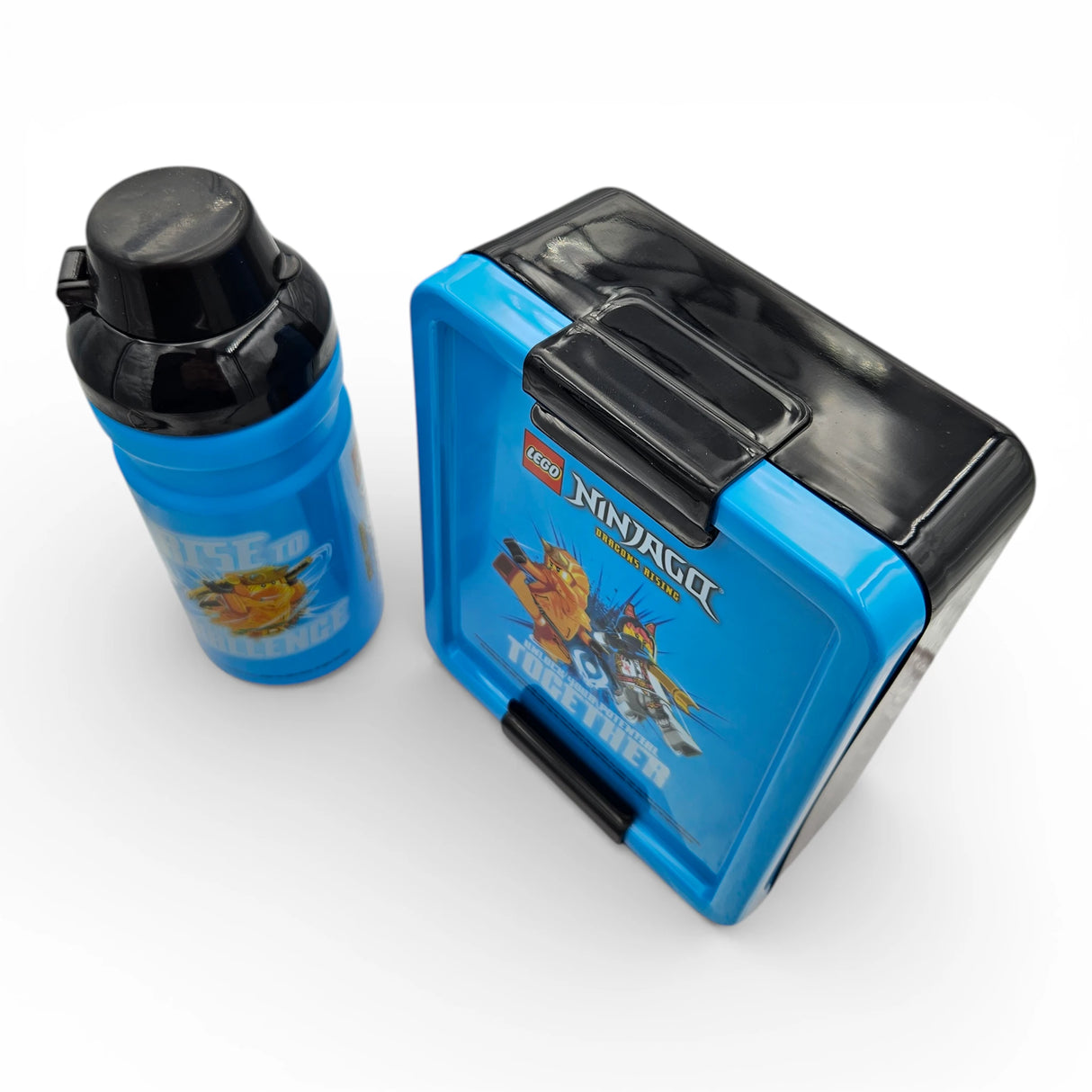 Lunch Set Lego blau Trinkflasche 390 ml Brotdose Facheinteiler Kinderbrotdose NINJAGO