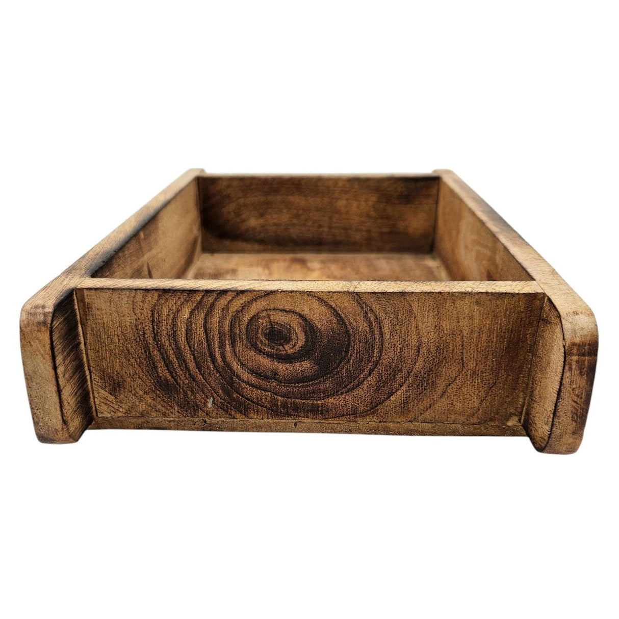 Holzkiste Ziegelform Mangoholz Ziegelleistenform Kiste Landhaus Holz Kasten klein 26x16cm