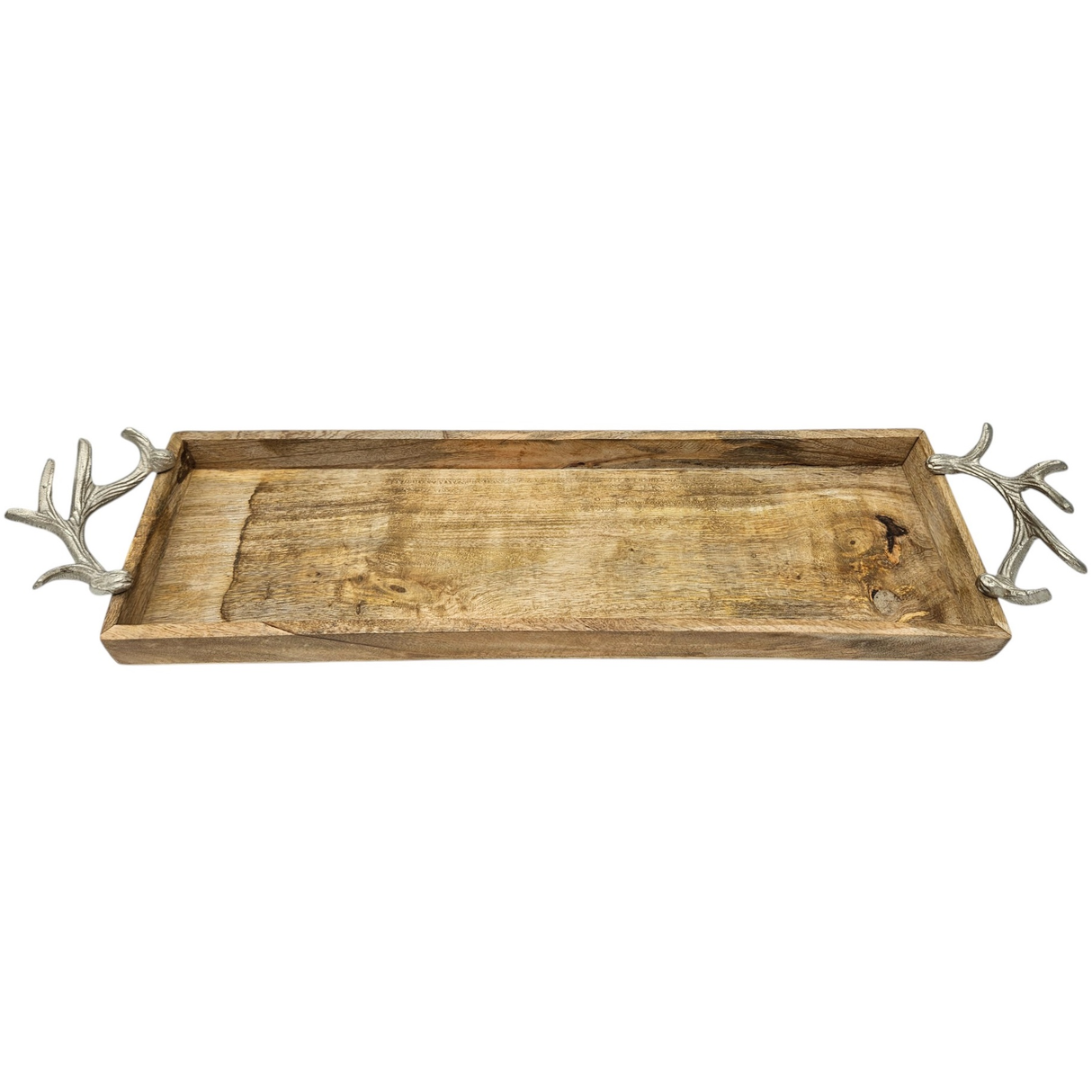 Tablett Mangoholz langes Tablett Kerzentablett Serviertablett 68 cm Holz