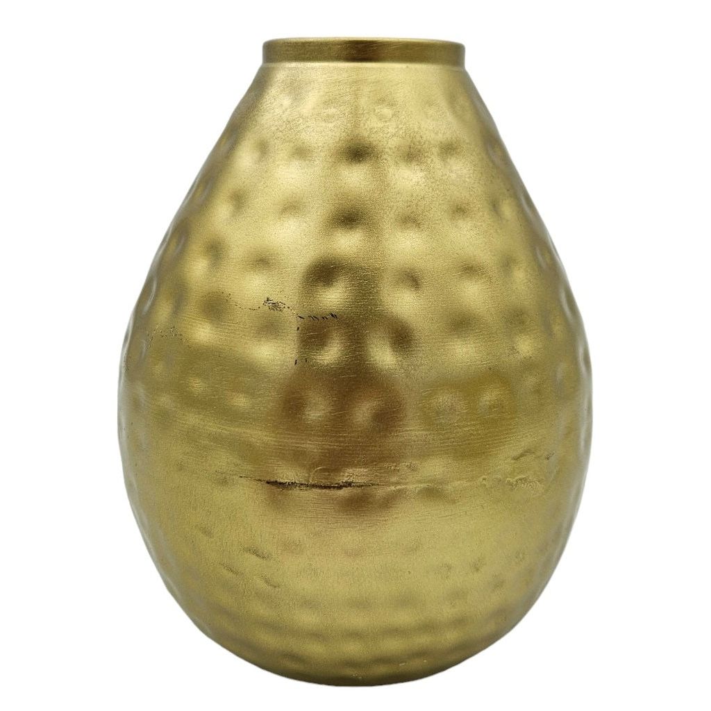 Vase gold metal decorative vase flower vase modern hammered B-WARE
