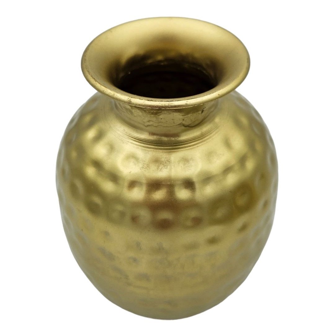 Vase gold metal decorative vase flower vase modern hammered B-WARE