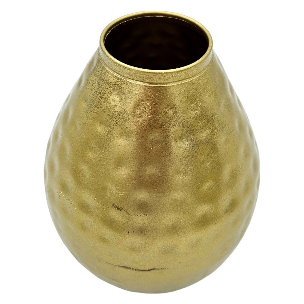 Vase gold metal decorative vase flower vase modern hammered B-WARE