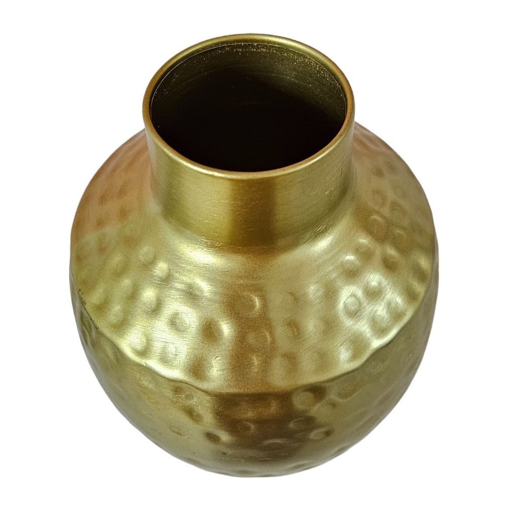 Vase gold metal decorative vase flower vase modern hammered B-WARE