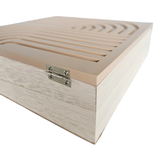 Tea box 9 compartments rainbow tea box wooden box TEA Box wood beige 24 x 24 cm