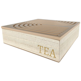 Tea box 9 compartments rainbow tea box wooden box TEA Box wood beige 24 x 24 cm