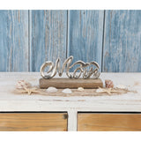 Lettering Moin Seagull decorative lettering mango wood aluminum wood silver 23x11x5 cm