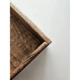 Serving tray decorative tray mango wood brown natural solid handle bowl square wood