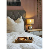 Serving tray decorative tray mango wood brown natural solid handle bowl square wood