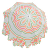 Sonnenschirm Strandschirm UV 30+ Balkonschirm grün blau Kreise Streifen