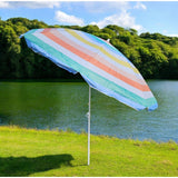 Sonnenschirm Strandschirm Balkonschirm UV Schutz 30+ gestreift 155 cm bunt