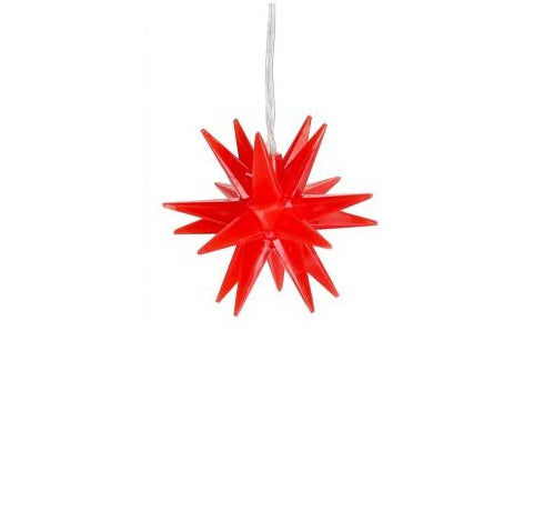 Stern 3D Weihnachtsbeleuchtung Beleuchtung Rot weiß LED Batterie Timer 8 cm