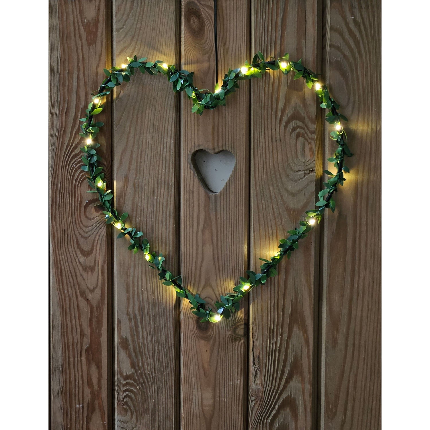 Heart Star Window LED Silhouette Warm White Christmas Lighting 30cm Decoration Green