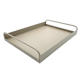 Tablett Metall 2er Set Beige Modern Serviertablett Dekotablett 38x28 u 30x20 cm Sand