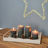 Tablett Metall 2er Set Beige Modern Serviertablett Dekotablett 38x28 u 30x20 cm Sand