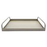 Tablett Metall 2er Set Beige Modern Serviertablett Dekotablett 38x28 u 30x20 cm Sand