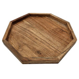 Tablett Dekotablett Achteckig Akazie 25 cm Holztablett Modern Kerzentablett