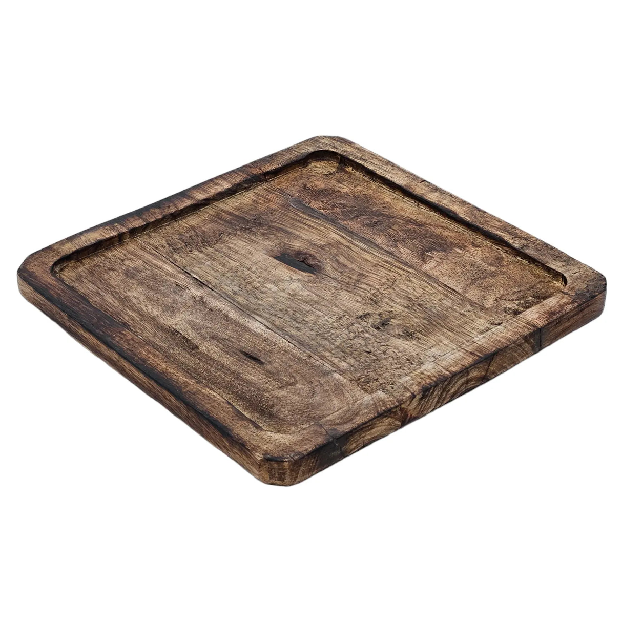 Tray mango wood wooden tray mango wood plate decoration brown dark brown 24x24 cm
