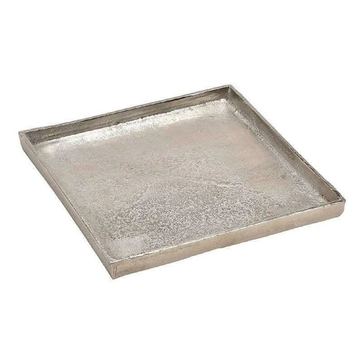 Tablett Dekoteller silber Metall massiv Tischdeko Schale Dekoschale 25 x 25 cm