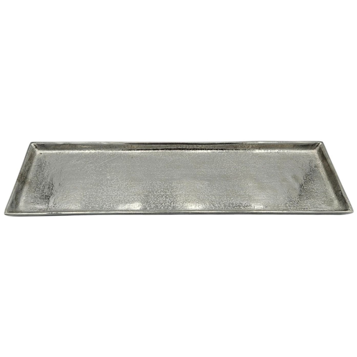 Tablett Deko Metall 44x13 cm silber Kerzentablett Dekotablett Dekoschale rechteckig