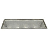 Tablett Deko Metall 44x13 cm silber Kerzentablett Dekotablett Dekoschale rechteckig