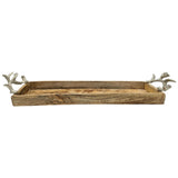 Tablett Mangoholz langes Tablett Kerzentablett Serviertablett 68 cm Holz