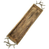 Tablett Mangoholz langes Tablett Kerzentablett Serviertablett 68 cm Holz
