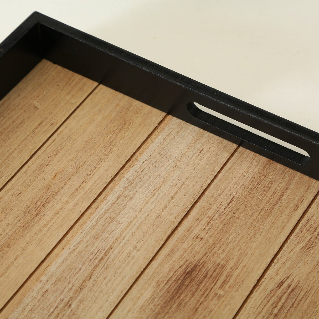 Dekotablett Landhaus-Stil Tablett Schwarz Klein Mittel Groß Rund Rechteck Holz