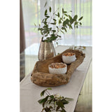 Dekoschale Naturschale Teak Holz lang 60 cm Schale braun massiv stabil Obstschale XL