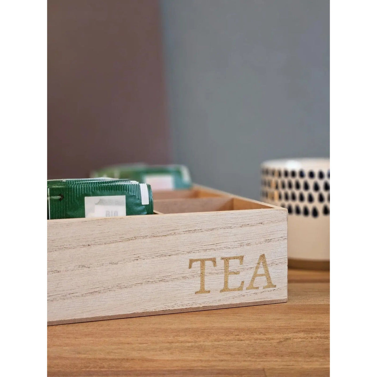 Tea box 9 compartments rainbow tea box wooden box TEA Box wood dark brown 24 x 24 cm