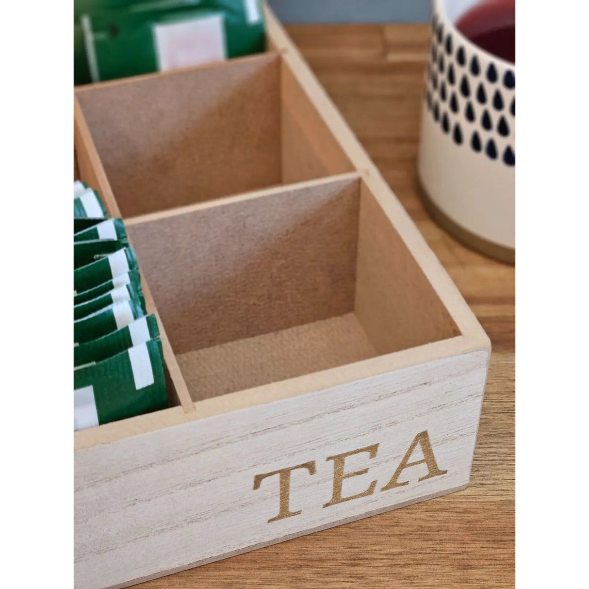 Tea box 9 compartments rainbow tea box wooden box TEA Box wood dark brown 24 x 24 cm