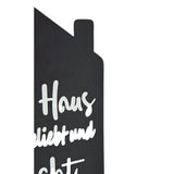 Teelichthalter Haus schwarz 2er Set Kerzenhalter Metall Zuhause Sprüche