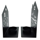 Teelichthalter Haus schwarz 2er Set Kerzenhalter Metall Zuhause Sprüche