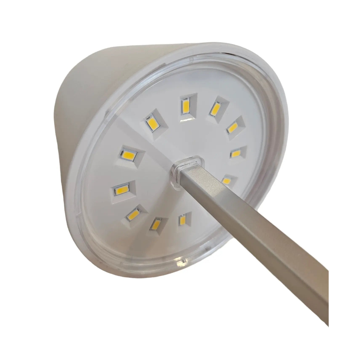 Table lamp touch dimmable LED lamp light white silver wireless height 26 cm
