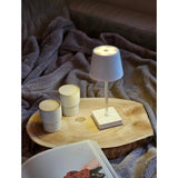 Table lamp touch dimmable LED lamp light white silver wireless height 26 cm