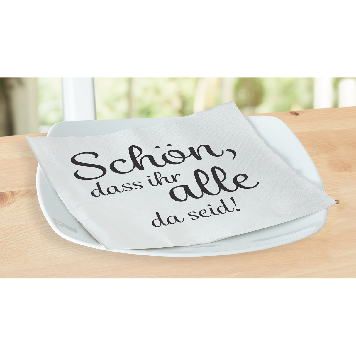 Servietten Schön, dass ihr alle da seid 80 Stück Party Fest Deko weiß 33 x 33 cm