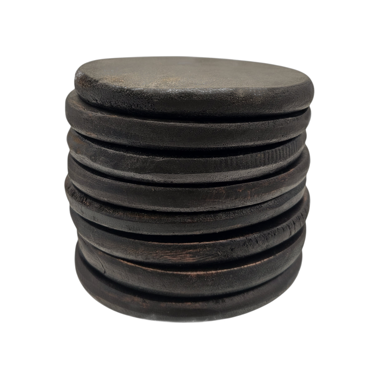 Teakholz Untersetzer rund 10 cm 8er Set – für Getränke & Raclette Rustikale Tischdeko