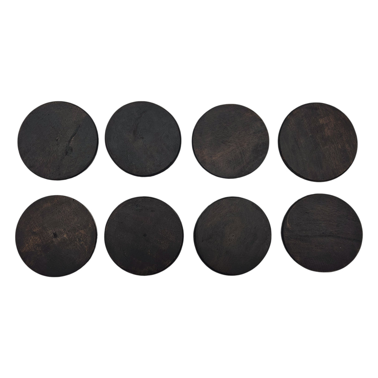 Teakholz Untersetzer rund 10 cm 8er Set – für Getränke & Raclette Rustikale Tischdeko
