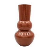 Vase Blumenvase XXL Dekovase Metallvase Beige Braun 38x25 Retro Blumengefäß