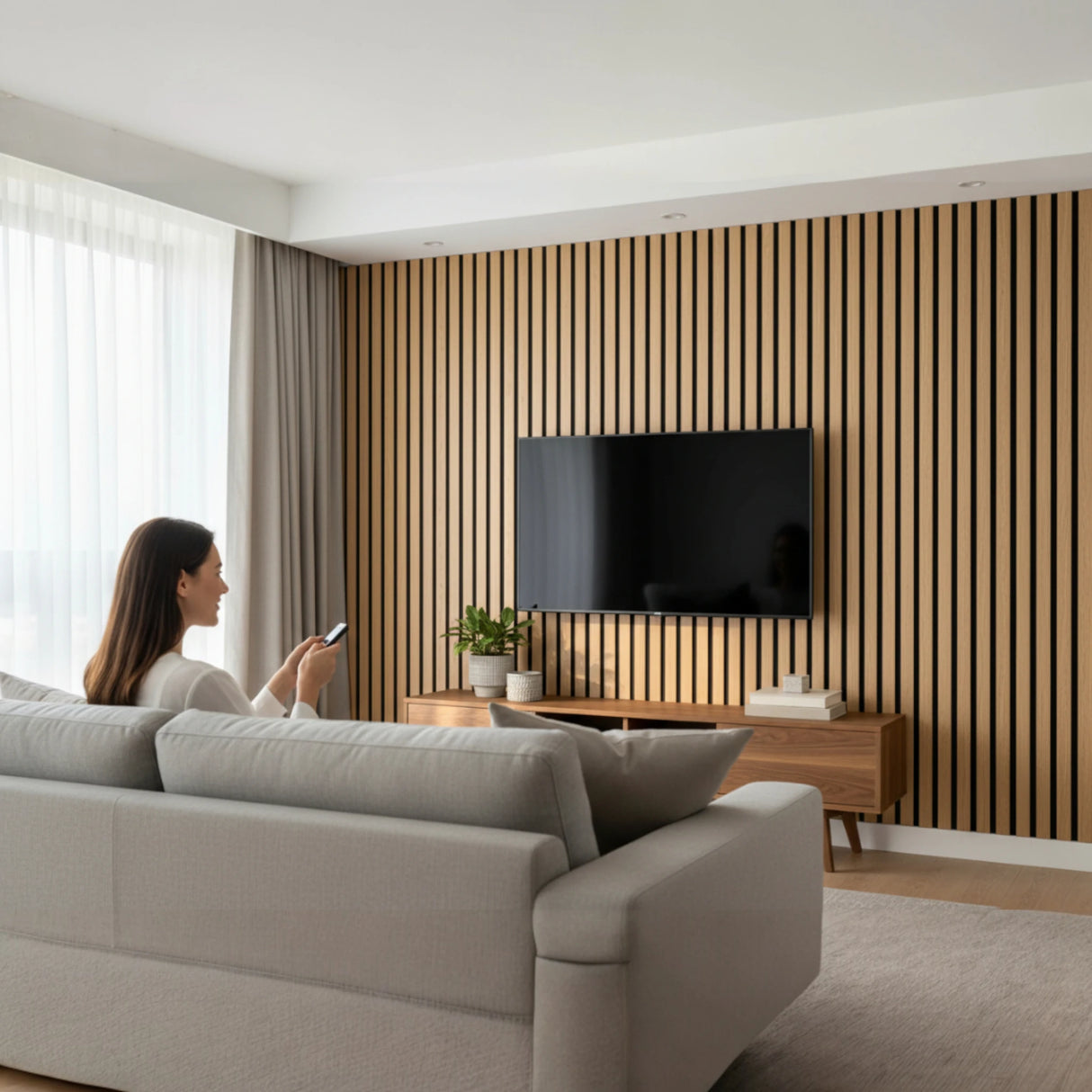 Akustikpaneel Wandpaneel Holz 60x30 4 Stück Wanddeko Wandvertäfelung Wandverkleidung