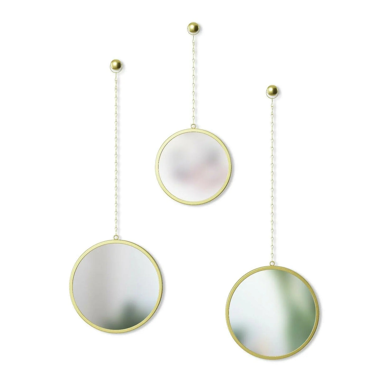Wall mirror Felina decorative mirror set of 3 make-up mirrors with chain gold