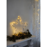 Stern LED warmweiß Weihnachtsstern Metall schwarz Metallstern Batterie Timer Ø 40 cm
