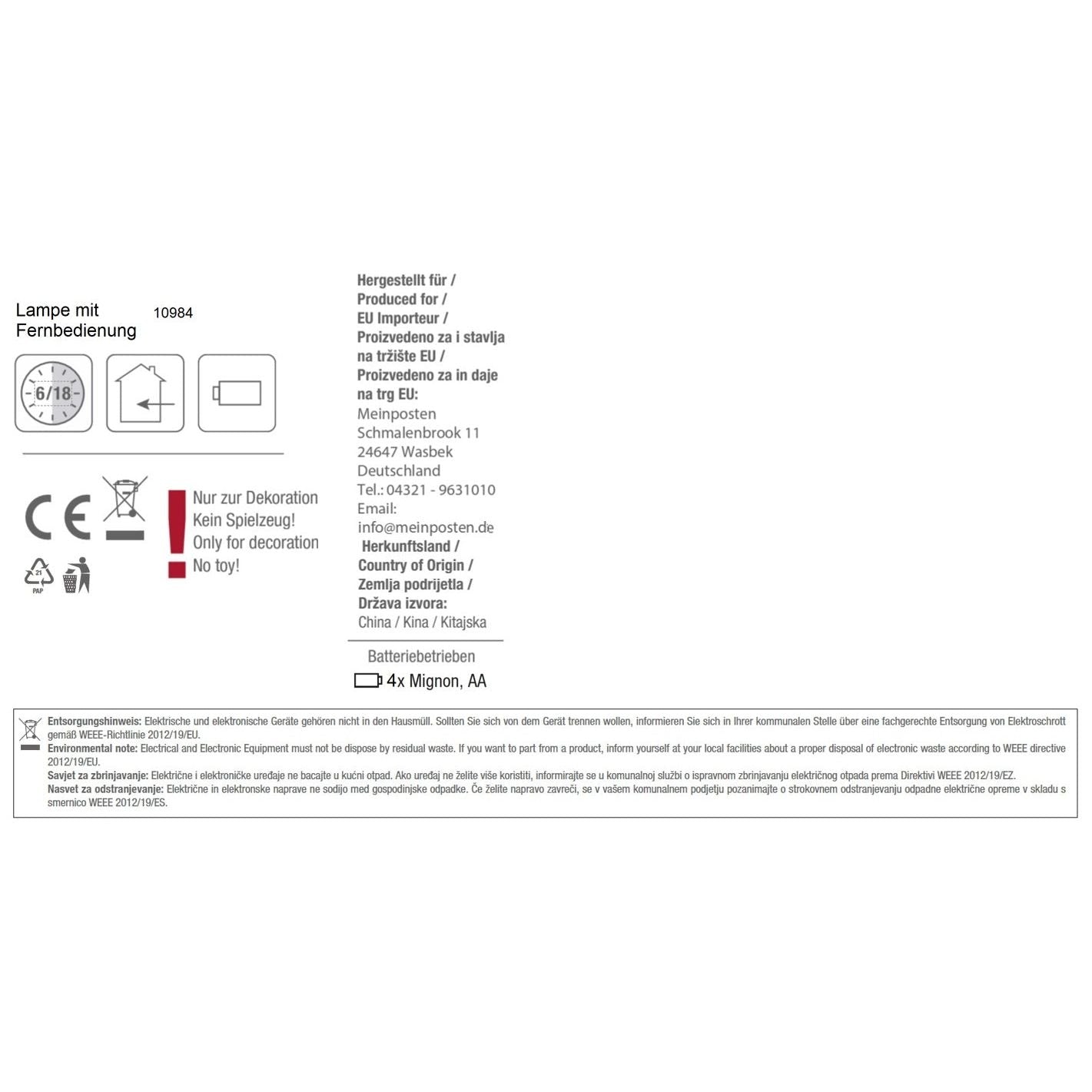 Hanging lamp LED brown rope macrame hanging light timer remote control Ø15cm lamp