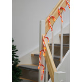 Lichterkette 180 cm Zuckerstangen LED Batterie warmweiß Weihnachtsbeleuchtung