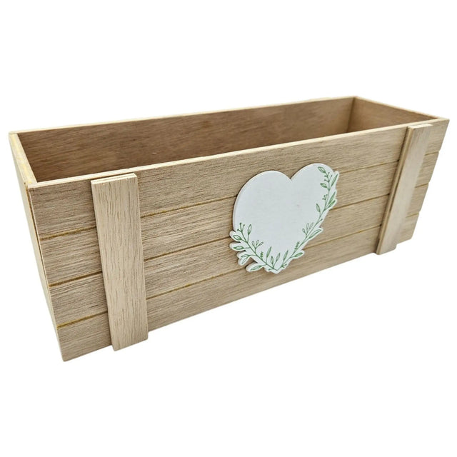 Aufbewahrungsbox Kiste Holz braun eckig Herz Küche Aufbewahrung Dekokiste Natur - Aufbewahrungsbox