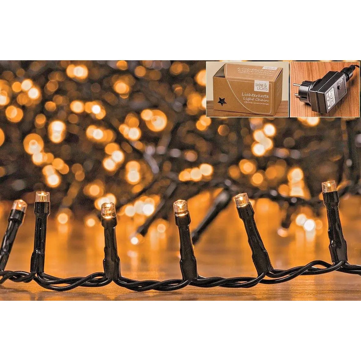 Lichterkette warmweiß 768 LED Timer Gartenbeleuchtung innen & außen