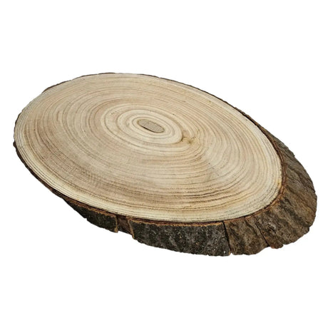 Baumscheibe Brett oval Holz Holzbrett Dekobrett Tablett Holzscheibe Ø 20 - 23 cm - Baumscheibe