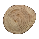 Baumscheibe rund Dekoscheibe Basteln Dekoteller auf Füßen Holzscheibe mit Rinde 17-22 cm - Baumscheibe