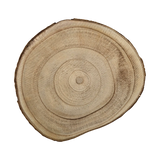 Baumscheibe rund Dekoscheibe Basteln Dekoteller auf Füßen Holzscheibe mit Rinde 17-22 cm - Baumscheibe